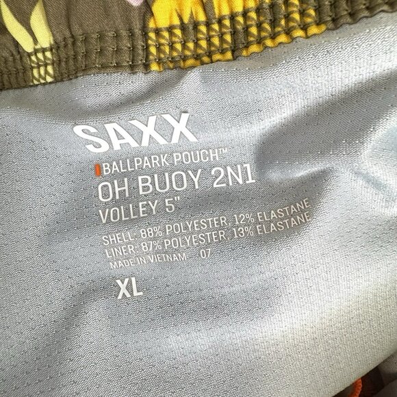 SAXX OH BUOY 2N1 Volly 5" Shorts Swim Trunks Mens Size XL Floral Beach - Picture 4 of 4